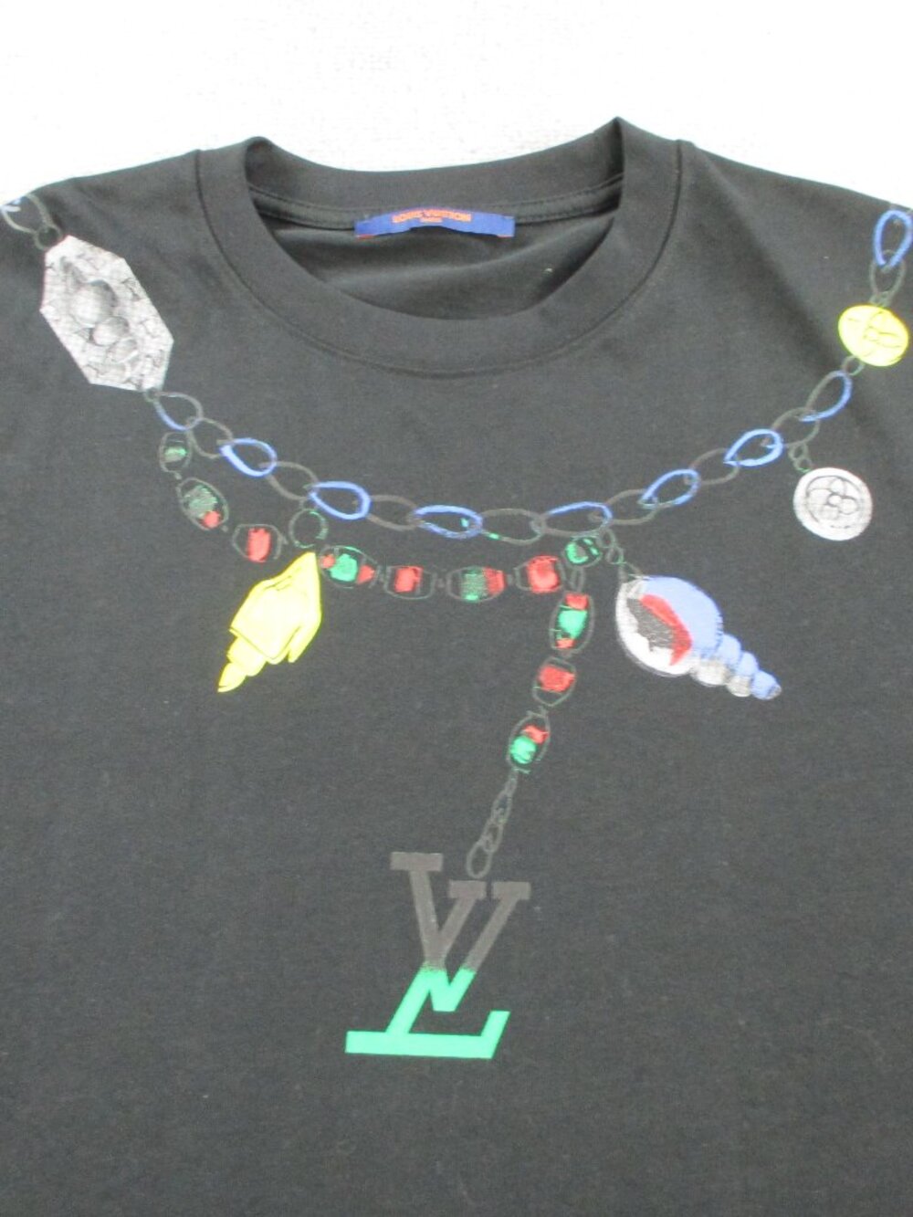 Louis Vuitton Nautical Necklace Shirt Adult Large Black Graphic Print Designer - Picture 2 of 12